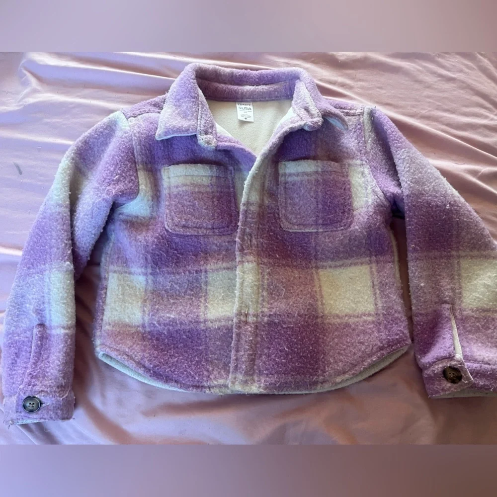 Carter's Purple and Cream Plaid Sweater